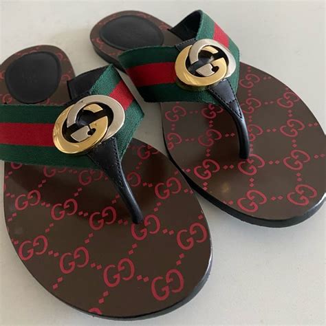 gucci kika thong sandal|authentic Gucci thong sandals.